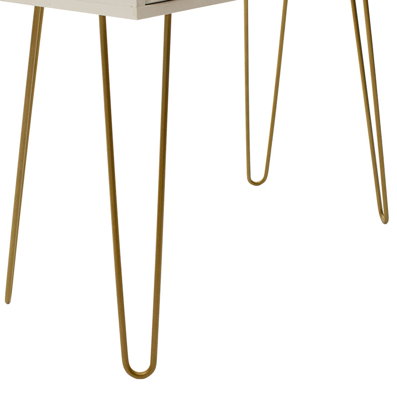 Конзола Isla боядисана в бяло - златист цвят 80х39х74см