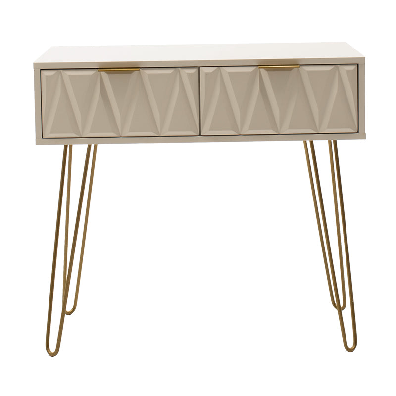 Конзола Isla боядисана в бяло - златист цвят 80х39х74см