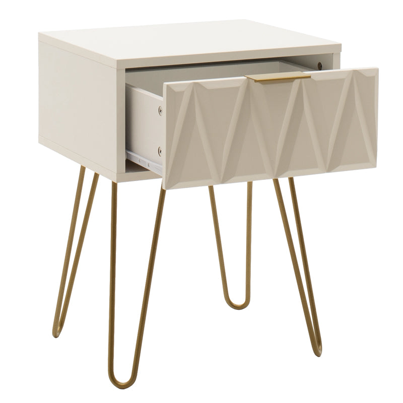 Нощно шкафче Isla в бяла боя-златист цвят 42x35x55см