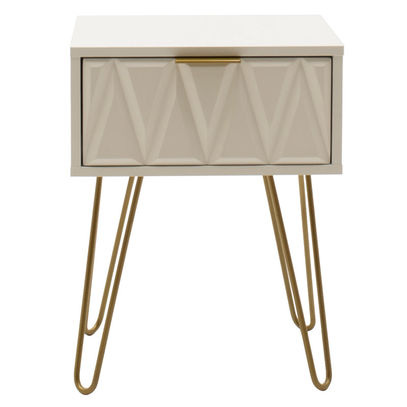 Нощно шкафче Isla в бяла боя-златист цвят 42x35x55см