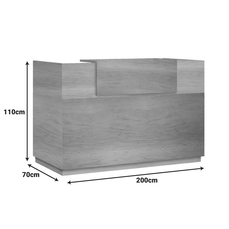 Рецепция lotus в цвят дъб 200x70x110см