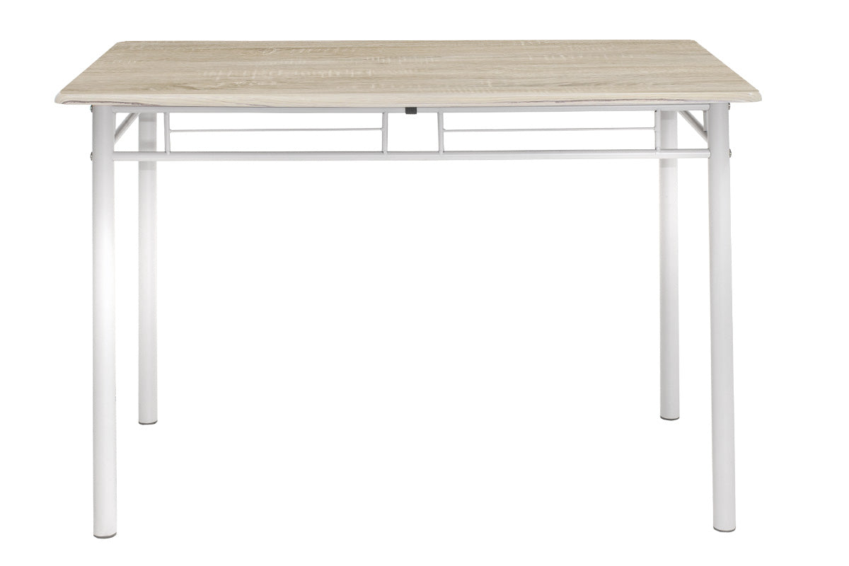 Трапезен комплект Roza 5бр цвят сонома - крака бял гланц 120x70x75см