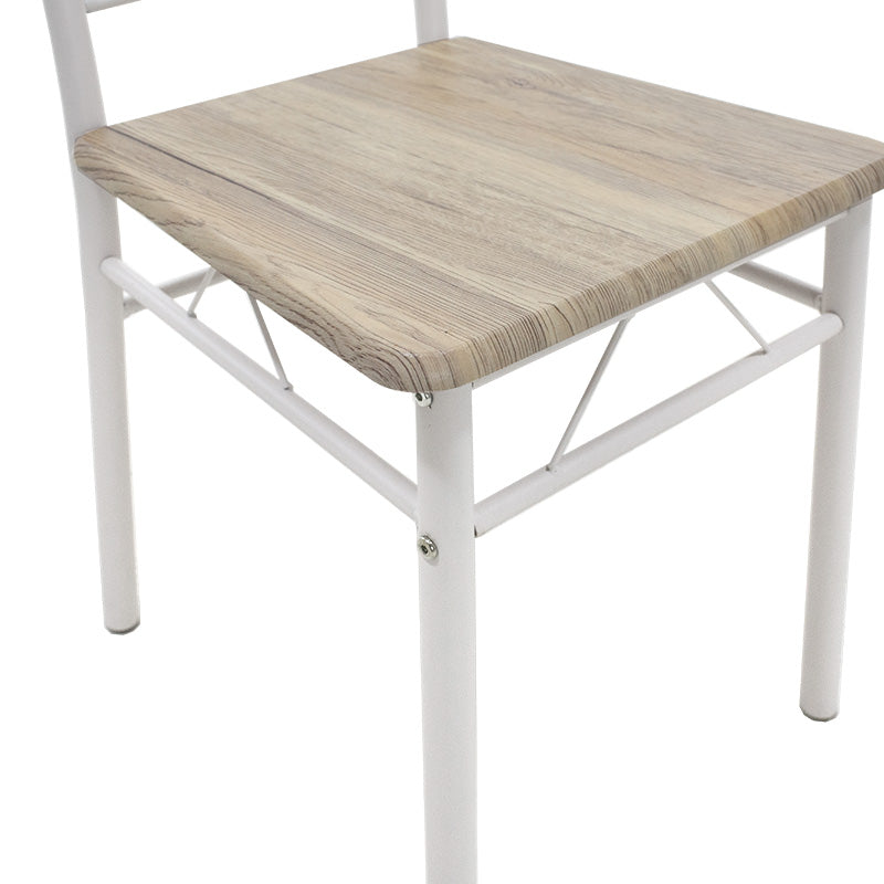 Трапезен комплект Roza 5бр цвят сонома - крака бял гланц 120x70x75см