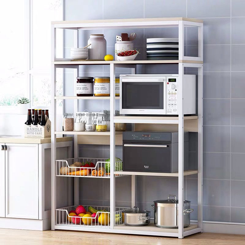 Подов рафт  Leena бяло-натурален цвят 80x30x142см