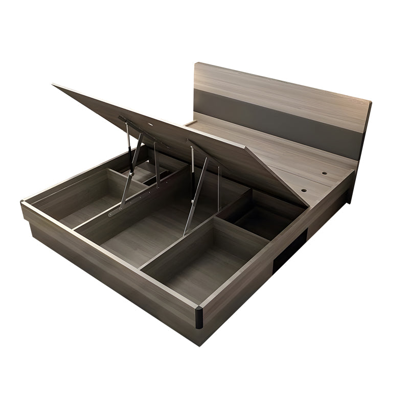 Единично легло за съхранение Daizy светъл орех-сив 120x200см