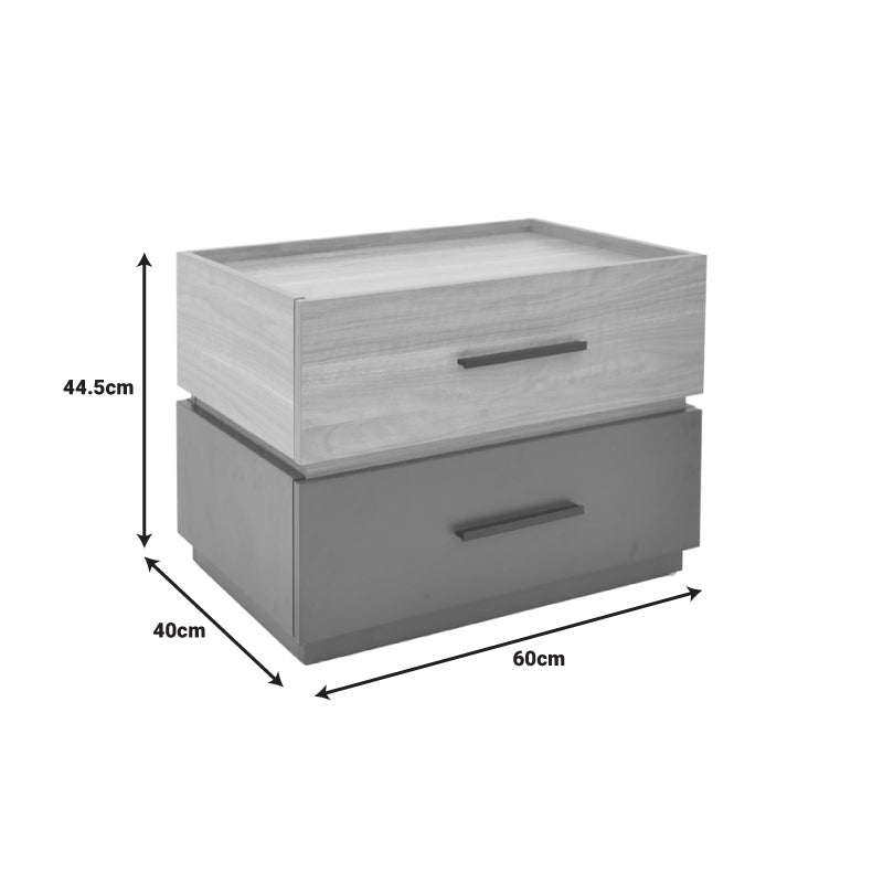 Нощно шкафче Sonlen от мдф в нюанс sonoma-въглен 60x40x44,5 см