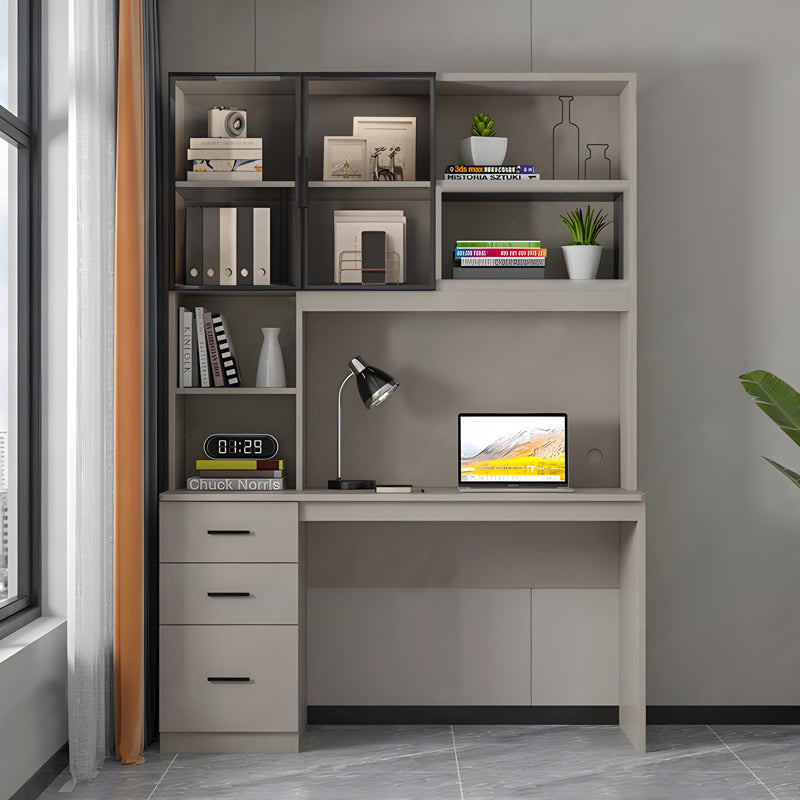 Офис бюро-библиотека Citoro мдф в бежов цвят 120x50x180см