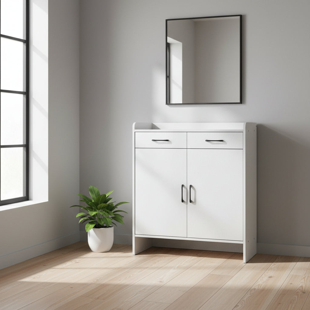 Шкаф за обувки Gazen бял цвят 80x33x100см