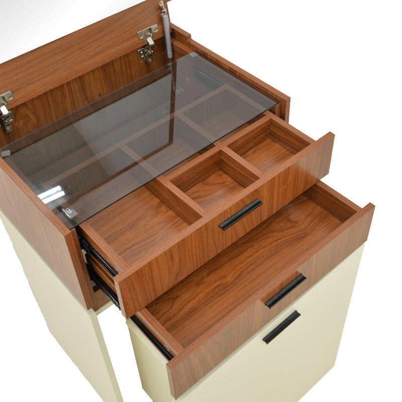 Тоалетка Sonlen в цвят орех-крем 60x45x130см