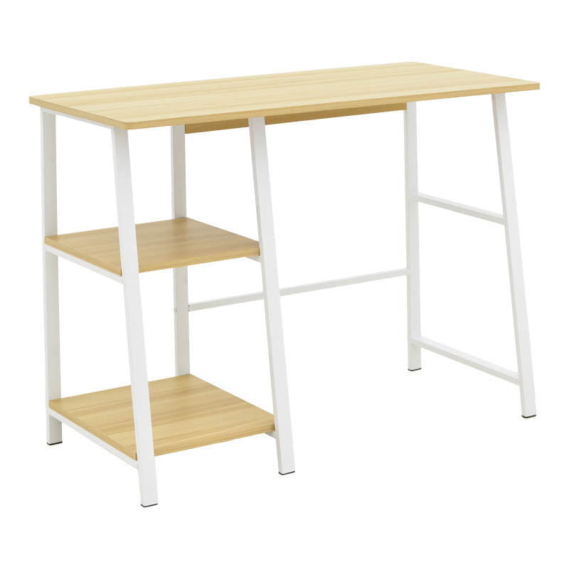 Учебно бюро Ferje с рафтове мдф в цвят светъл орех-бял 100x48x75см