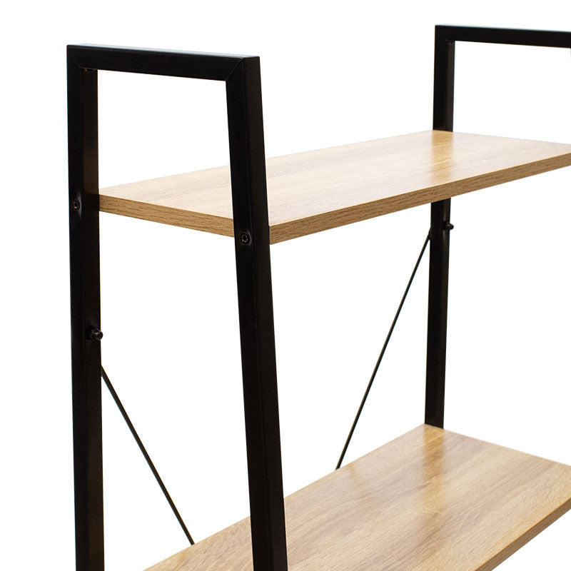 Библиотека Ramon цвят модерен дъб с черна метална рамка 60x23x145,5см