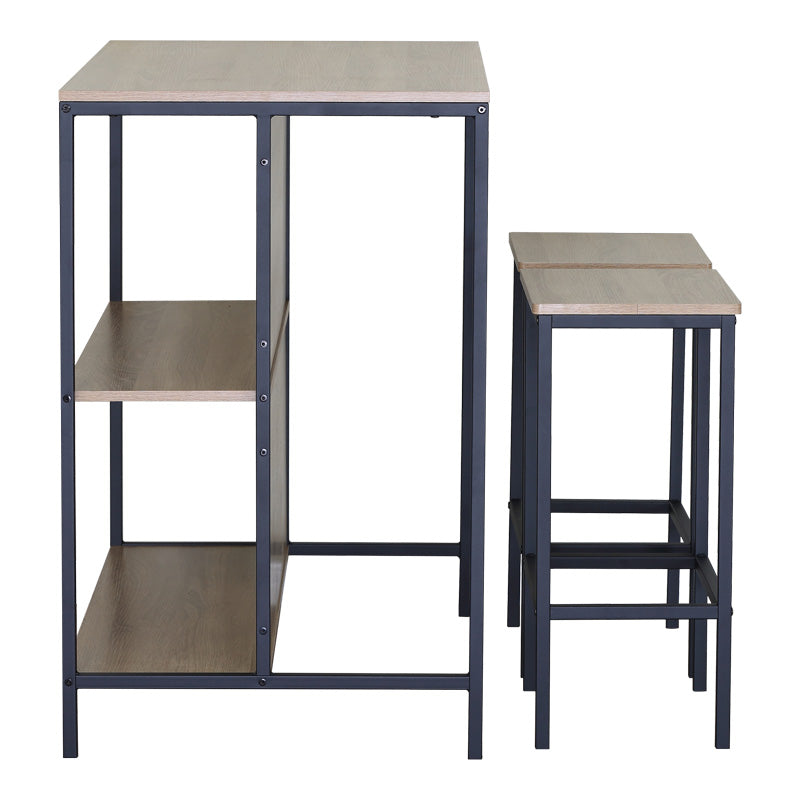 Бар бар маса bailon в нюанс дъб с черен метал 100x60x95см