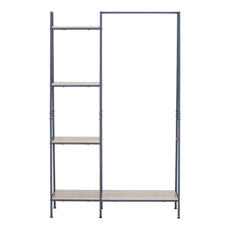 Етажерка Herevy в цвят дъб с черен метал 101x35x160см