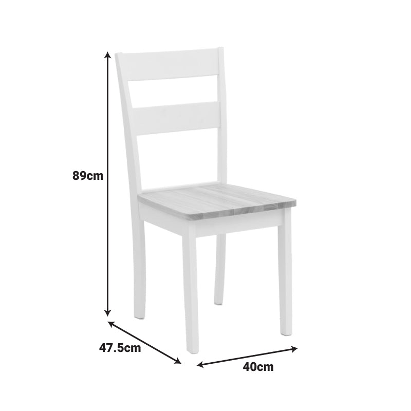 Стол Йорк в бяло-натурален нюанс 39.5x47.5x89см