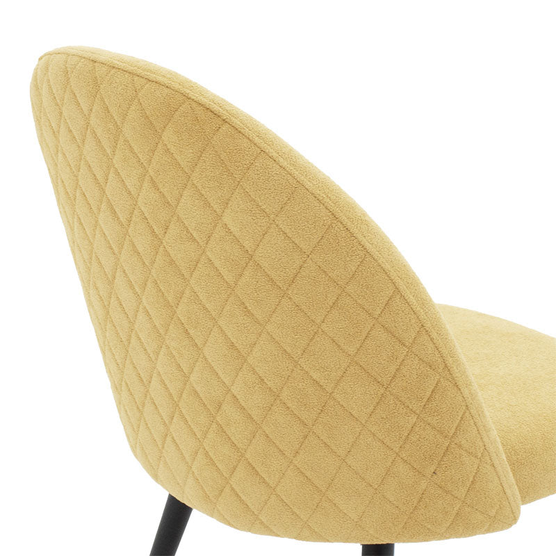 Стол Грация кадифе жълто-черни метални крака