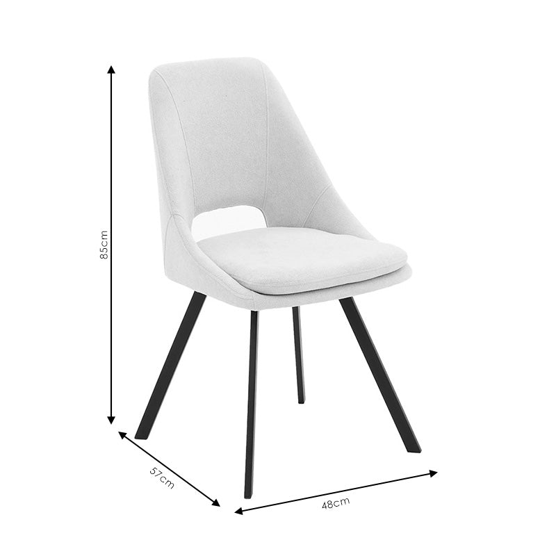 Стол Initiate /букле цвят крем-черни крака