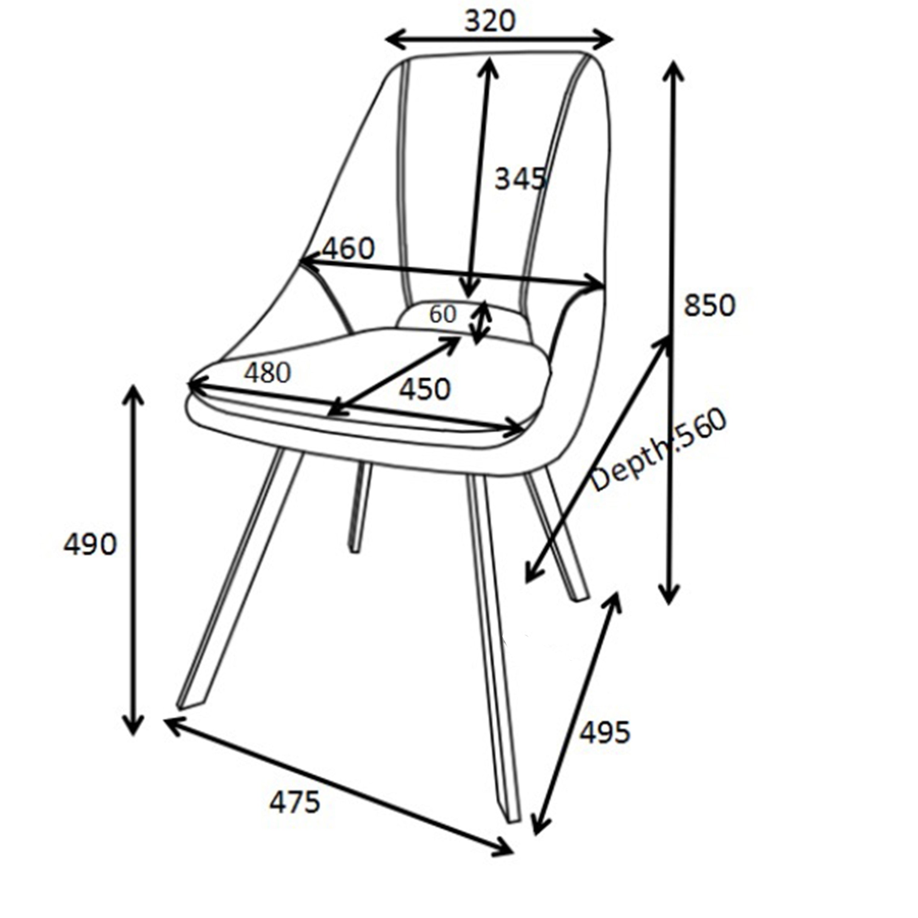 Стол Initiate плат сиво-черен метален крак 48x57x85см