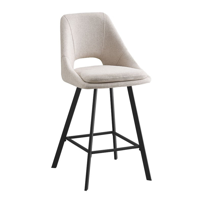 Бар стол Initiate крем теди плат-крака черен метал 48x56x98см