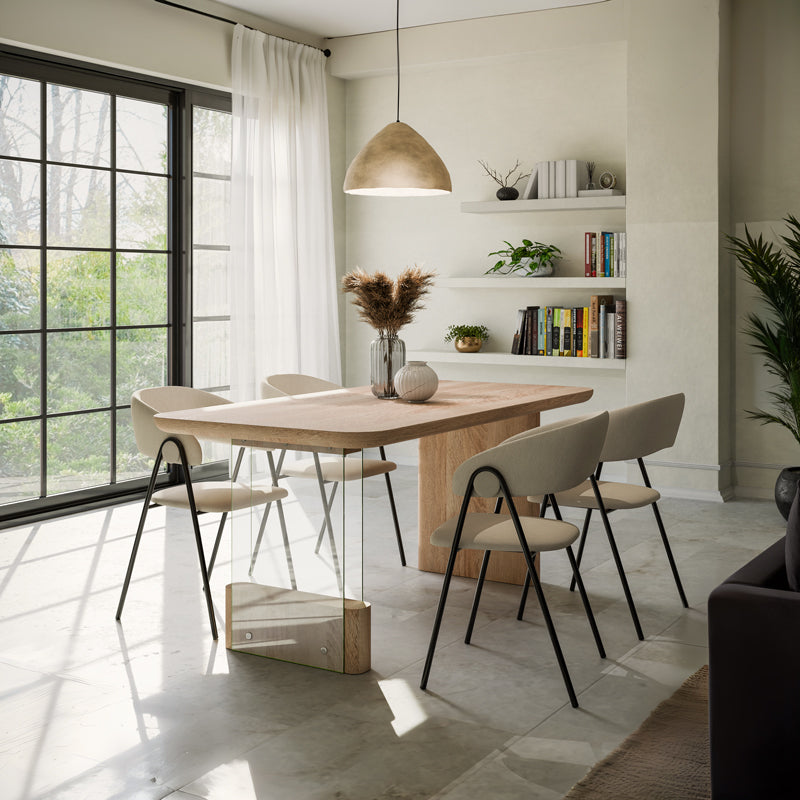 Трапезна маса Faghan кафяв мдф 180x90x76см