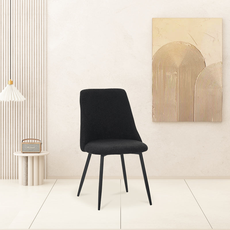 Стол Giselle плат букле в черен нюанс 51x52x82см