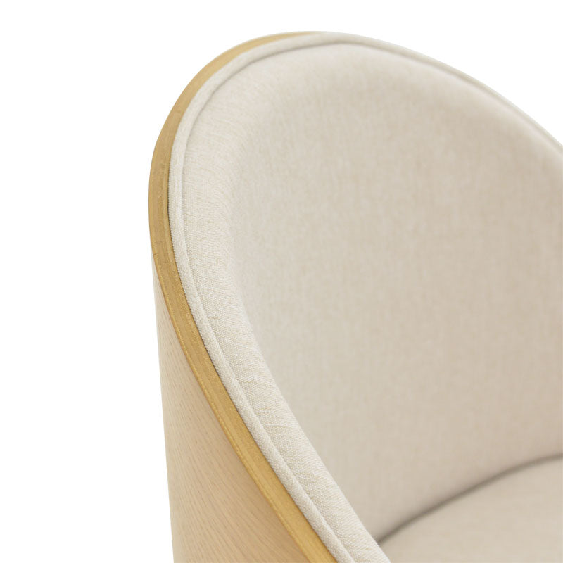 Стол Sarian бежов плат-каучуково дърво естествен крак 69,5x71x70,5см