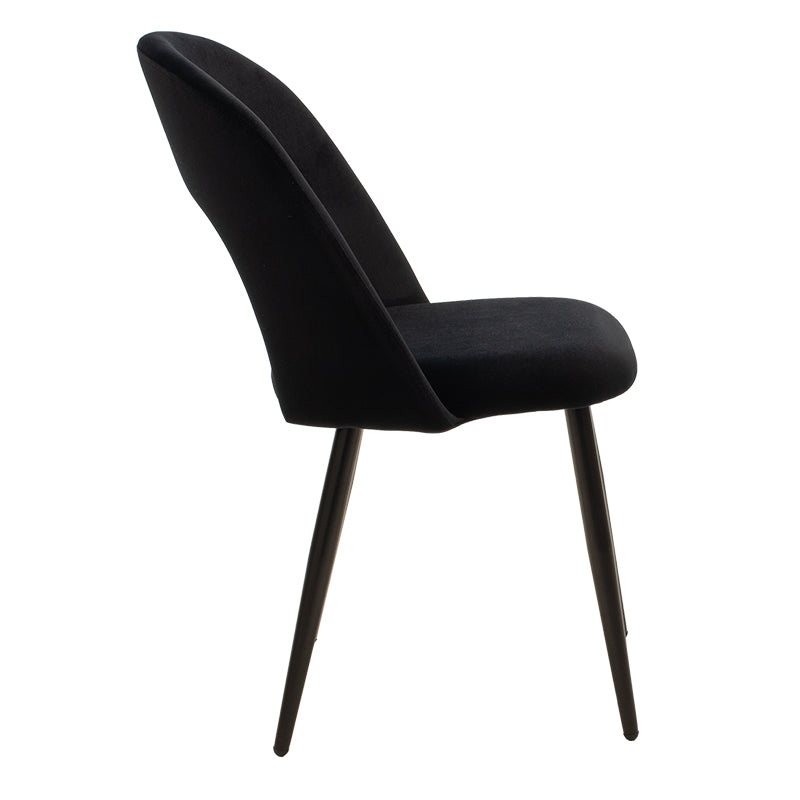 Стол Jonah кадифе черно-черни крака 55/57/85sm