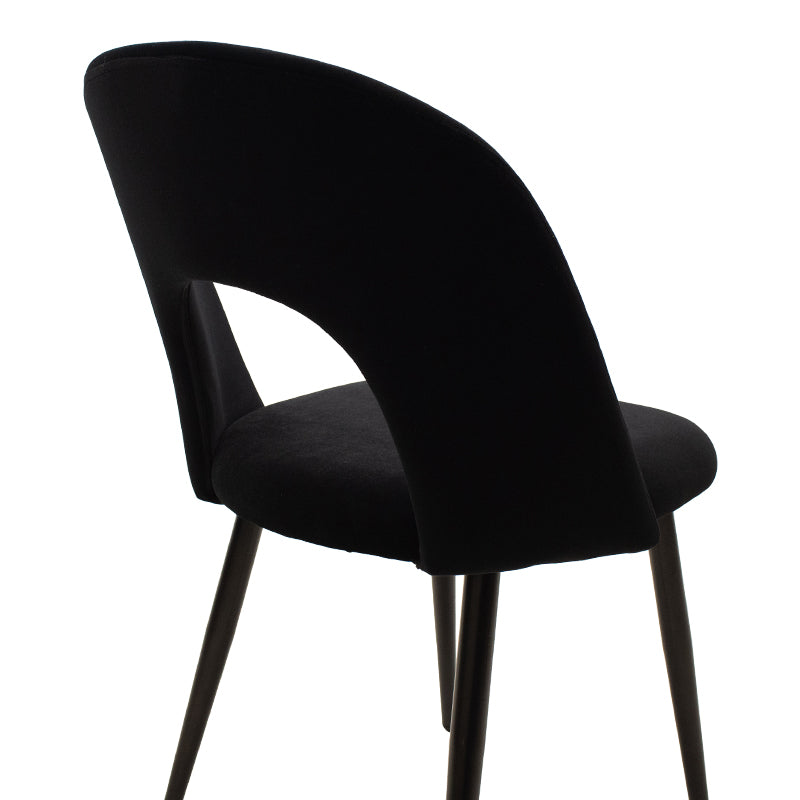 Стол Jonah кадифе черно-черни крака 55/57/85sm