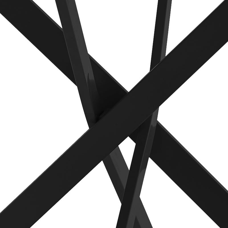 Трапезна маса Dammero мдф в тъмно сив цвят и черен метален крак D100x75см