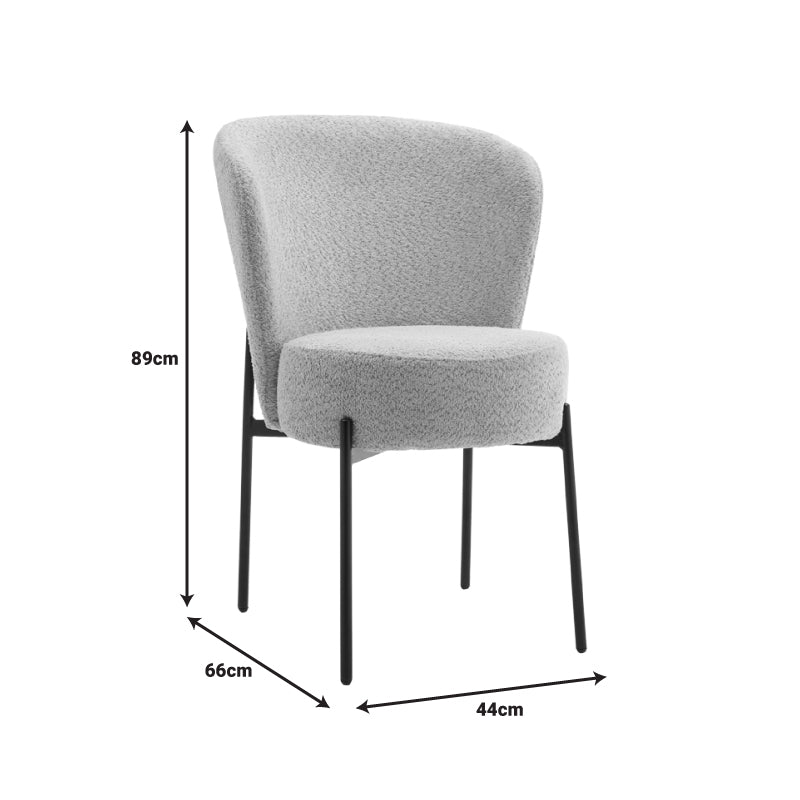 Стол Houlian mint плат-черен метален крак 46x66x89см