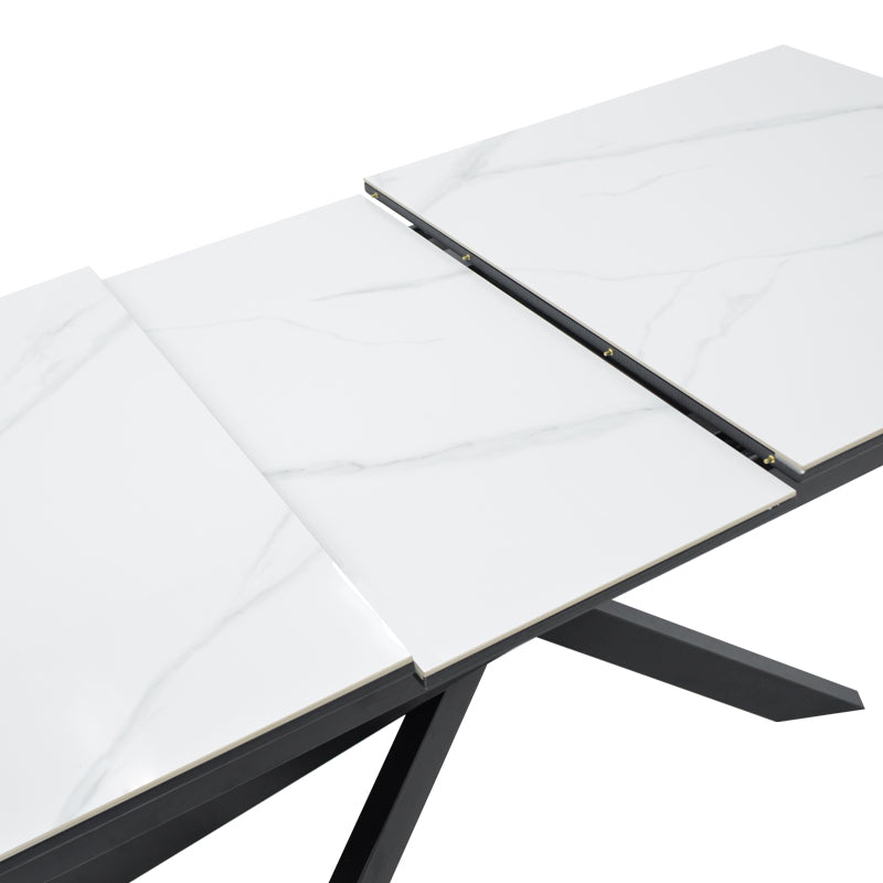 Маса Ragemi сив мдф-черен метал 160-200x90x75см