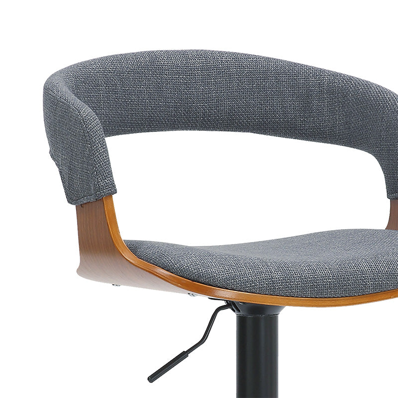 Бар стол Zero сгъваем сив дамаска орех-метал черен