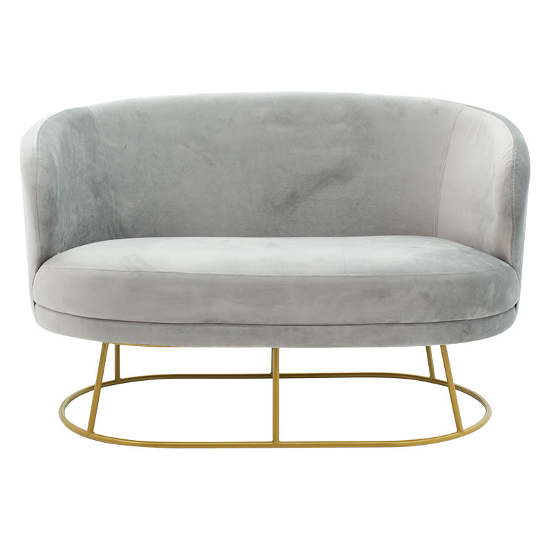 2-местен диван rony сиво кадифе - златист метал 132x82x83см