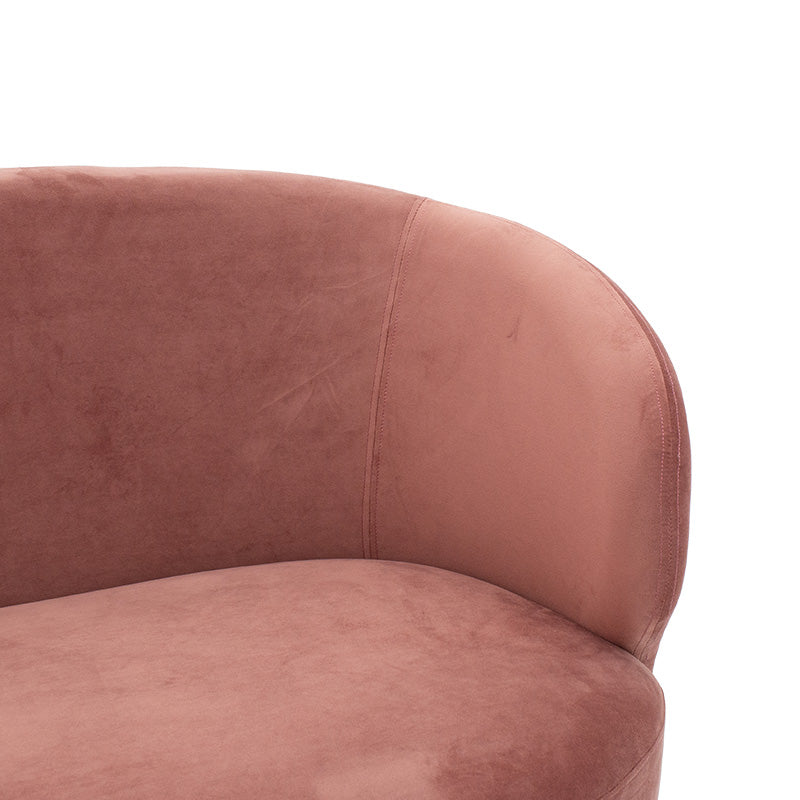 2-местен диван rony в кадифе от гнила ябълка - златен метал 132x82x83см