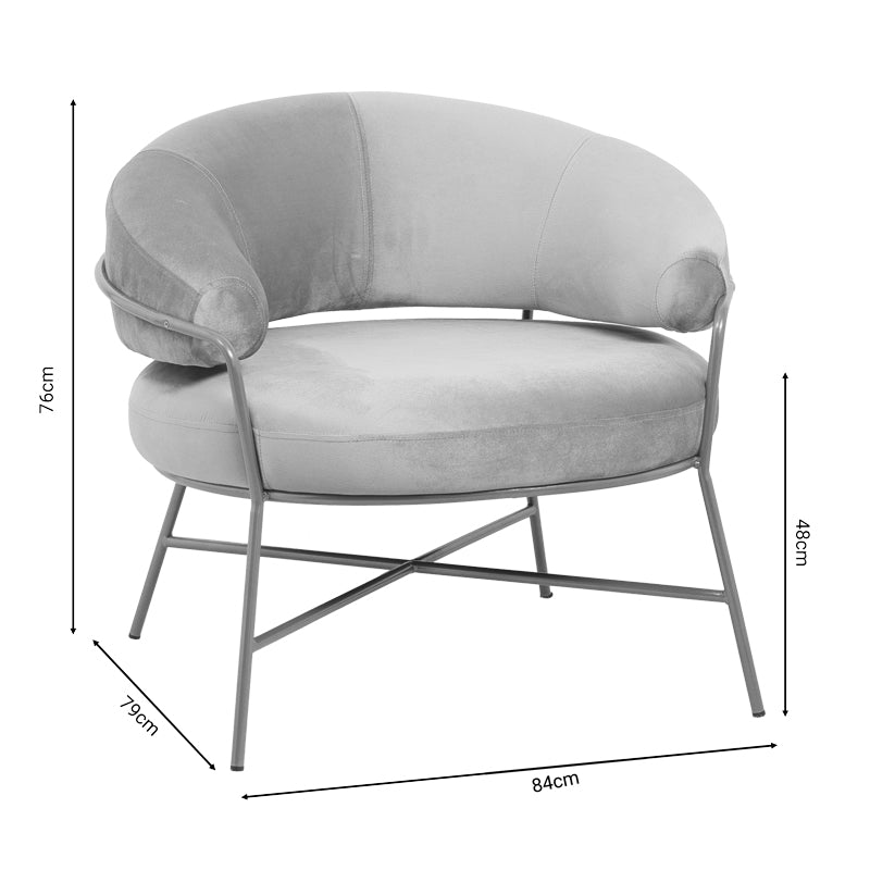 Фотьойл Malu кадифе гнила ябълка-златен метален крак 84x79x76см