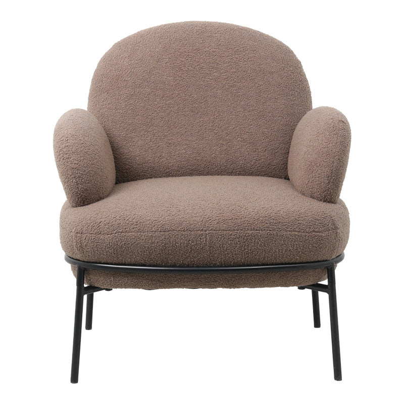 Фотьойл Jaycob букле кафяв - черен метален крак 74x71x83см