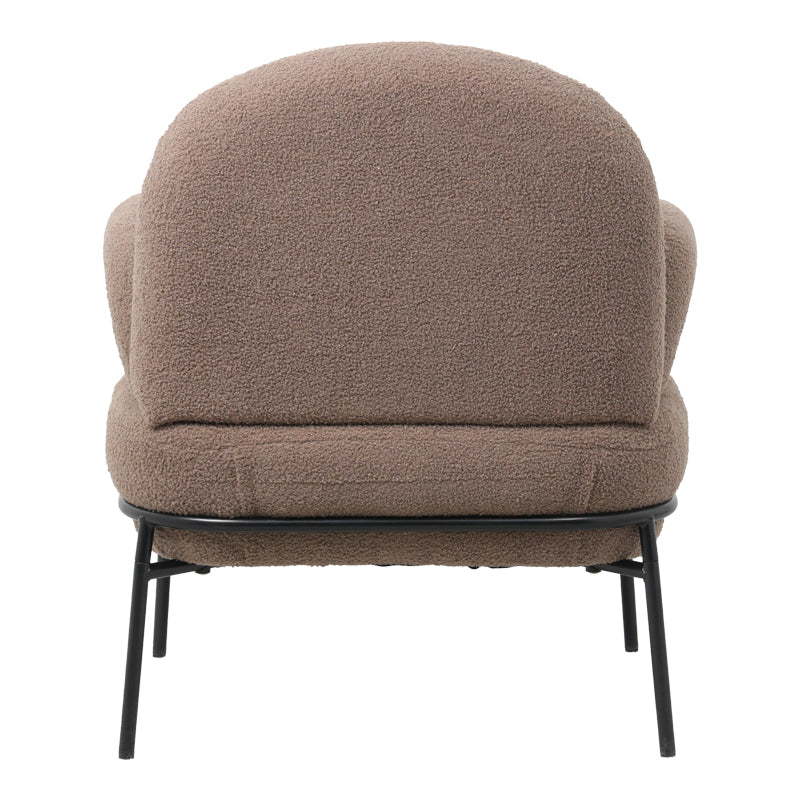 Фотьойл Jaycob букле кафяв - черен метален крак 74x71x83см