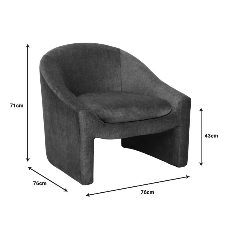 Фотьойл Berza дамаска въглен 76x76x71см