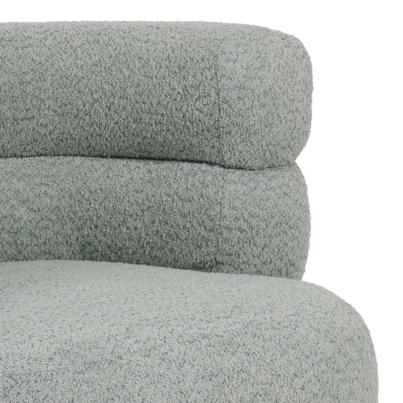 Фотьойл Foleja букле плат в светло зелен цвят с черни метални крака 76x75x72см