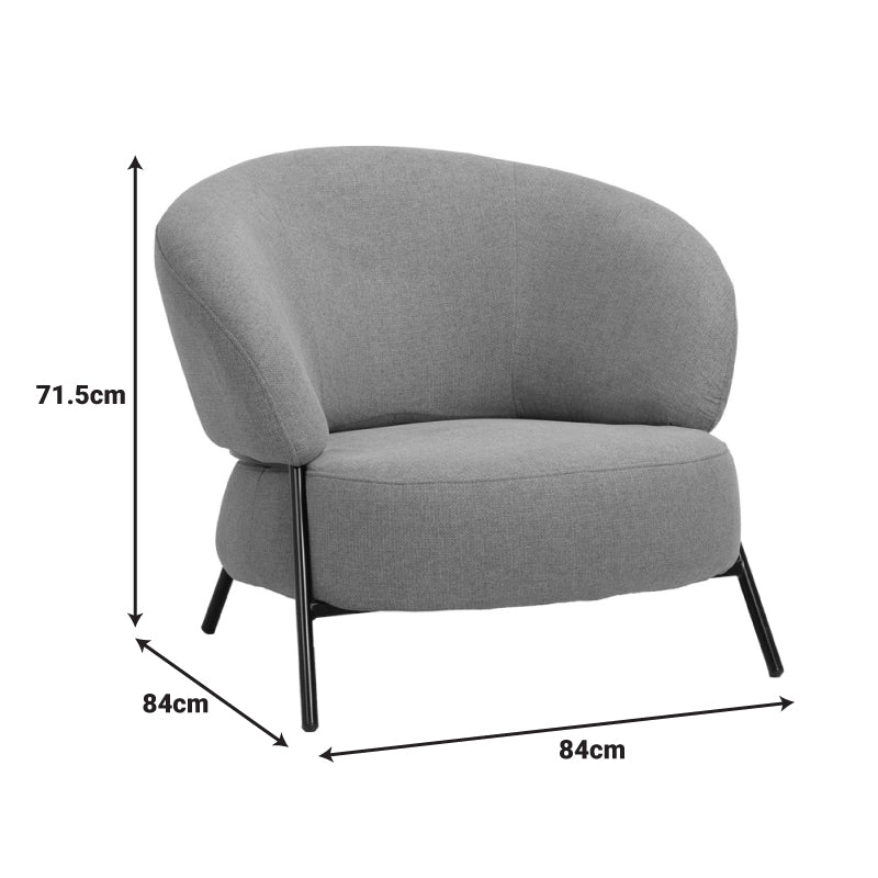 Фотьойл Jennie плат теракота с черни метални крака 84x84x71.5cm