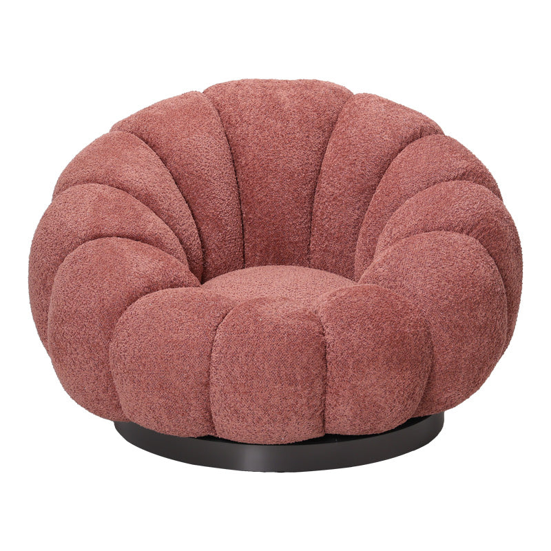 Кресло с табуретка Nester  букле в цвят гнила ябълка 98x97x69см