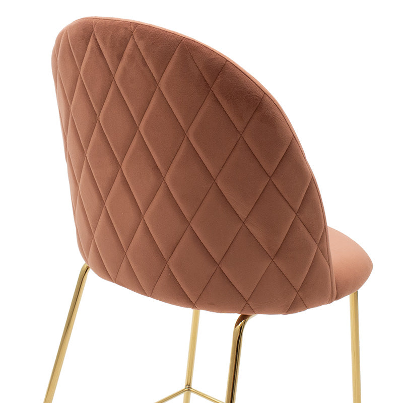 Бар табуретка Ruth метал златен гланц с кадифе гнила ябълка