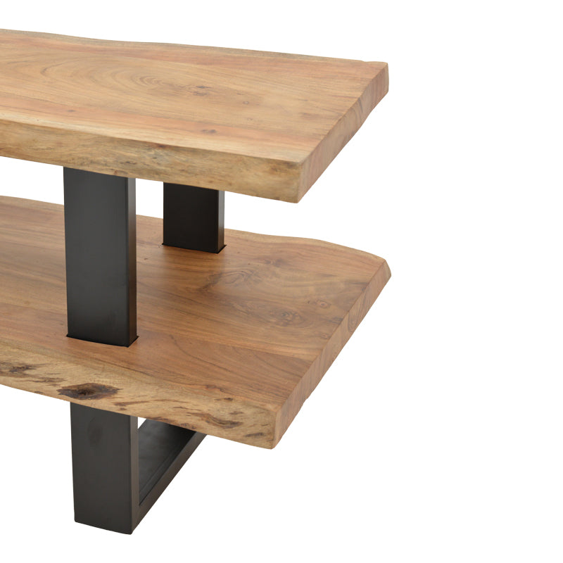 ТВ шкаф Fuji естествен масив акациево дърво 140x40x52см