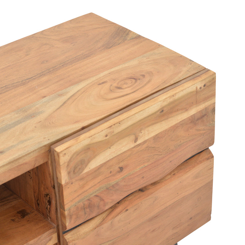 ТВ шкаф Dervie естествен масив акациево дърво 130x43.5x66.5cm