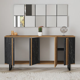 Бюфет Amanda орех-черен 160x40x78.5cm