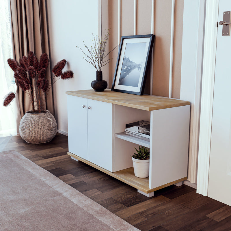 Мебели за антре Deril бяло-сонома 90х33х52.5см