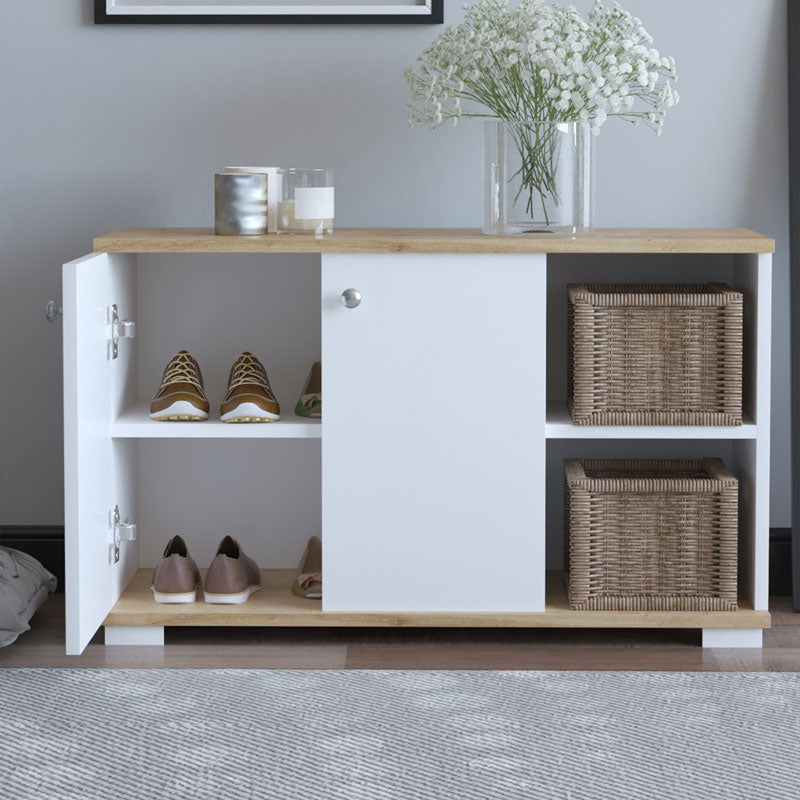 Мебели за антре Deril бяло-сонома 90х33х52.5см