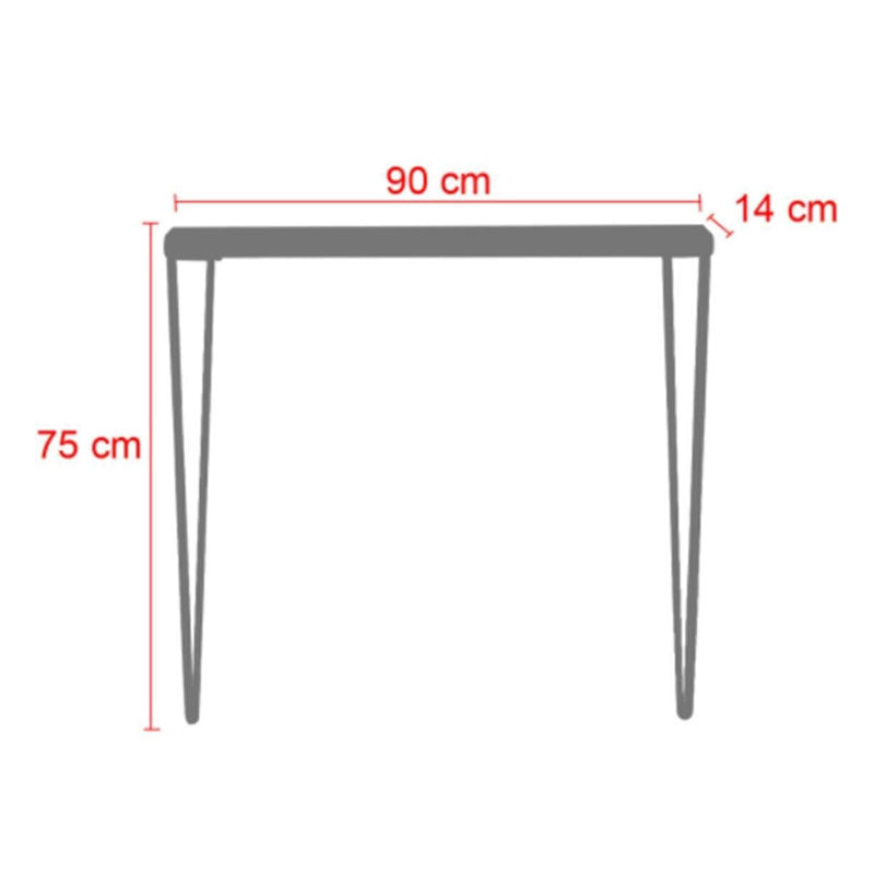 Конзола Tetty черна-черна 90х14х75см