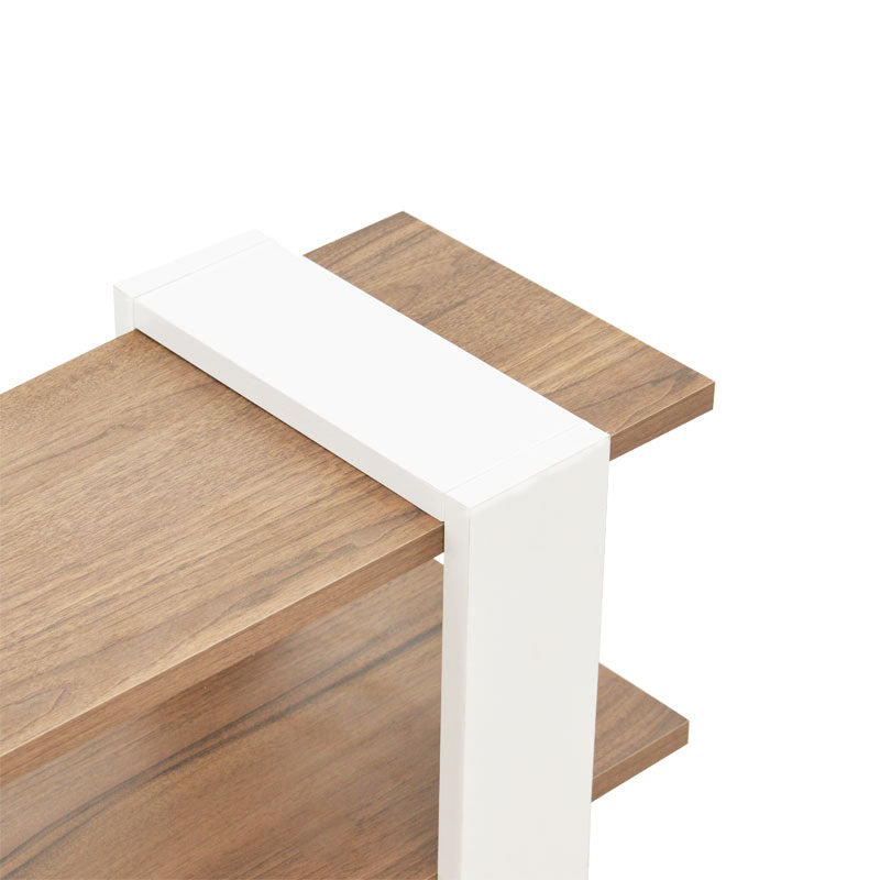 Тв шкаф Salon цвят бяло-орех 120х25х37см