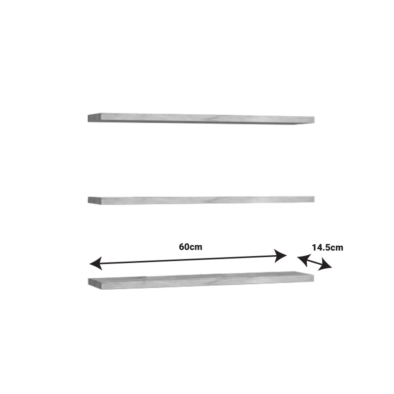 Меламинов стенен рафт Edna в естествен нюанс 60x14,5x1,8 см