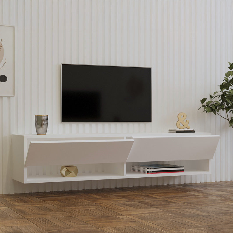 Стенен ТВ шкаф Melosa в бяло 141x30x31см